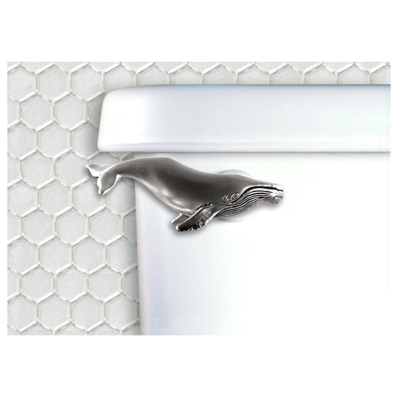 Humpback Whale Toilet Flush Handle- Front Mount- Pewter