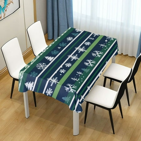 

ALAZA Boho Snowflake on Stripe Rectangle Tablecloth Tablecover Dinning Table Cloth 60 x120