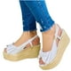 thumbnail image 4 of Zapatos informales con punta abierta y lazo para mujer, sandalias de cuña con plataforma sólida y cómoda Wmkox8yii shjk6345, 4 of 4