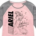 thumbnail image 3 of Disney Princess - Ariel Sketch - Toddler & Youth Girls Raglan Graphic T-Shirt, 3 of 5