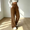 thumbnail image 6 of Vxararl Womens Straight Leg Pants High Waisted Lightweight Pants Breathable Elastic Waist Pants with Pockets Fall&winter Fashion 2026, Casual Workout Womens Sweatpants Coffee XL, 6 of 8