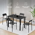 thumbnail image 2 of Juego De Comedor Mesa 4 Sillas Rectangular De Cristal 4 Personas Elegante Kingshouse negro 5, 2 of 8
