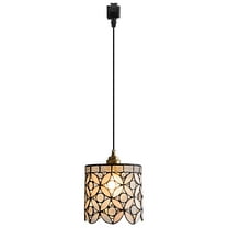 Kiven L-Type Track Lighting Pendants,L Track Pendant Lights with Glass Lampshade,Farmhouse Track Lighting Fixture for Kitchen Hallway Cafe(1 Pack) TB3237-A