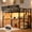 Black+Desk, variant on Mirightone Queen Size Loft Bed with Stairs & Storage, High Loft Bed with Wardrobe and Extended Bookshelf, Metal Loft Bed for Teens & Adults, Space-Saving Loft Bed Frame (White)