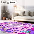 thumbnail image 2 of ODIKA 2'x3' Machine Washable Non-Slip Area Rug, Kawaii Unicorn Dreamscape with Shooting Stars Motif High Traffic Rug, Pink, 600059, 2 of 7