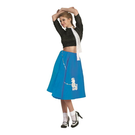 Blue Poodle Skirt 50's Scarf Sock Hop 1950's Retro Grease Sandra Dee Adult