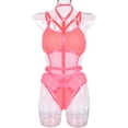 thumbnail image 6 of HUPOM Underwear for Women Mid Waist Pull-On Jumpsuit Sleep Jumpsuit on Clearance Hot Pink Size S, 6 of 8