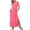 Pink, variant on Womens Maxi Dress Summer Casual Loose Comfy Side Split Short Sleeve V Neck Long Dresses with Pockets