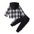 thumbnail image 3 of SYNPOS 2PCS Toddler Baby Boys Girls Hoodie Sweatsuit Warm Outfits Kids Plaid Shirt Top Pants Set for Fall Winter Spring Sets 0-24 Months, 3 of 10