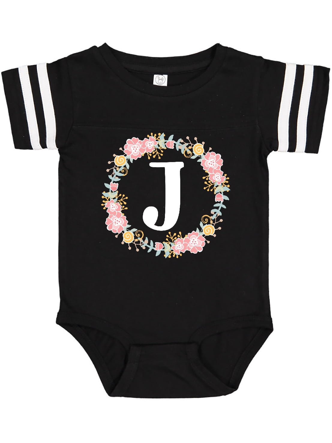 Inktastic C Monogram Alphabet Letter Rose Floral Wreath Infant Creeper Cute Name