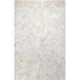 thumbnail image 1 of Bashian H112-CRE-4X6-H12 Santa Fe Collection Chevron Contemporary Leather Hand Stitched Area Rug, Cream - 4 x 6 ft., 1 of 1