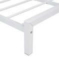 thumbnail image 7 of Full Size Metal Platform Bed with House-Shaped Headboard Design,Heavy Duty Steel Slat Support,Metal Bed Frame with Modern Iron-Art Headboard & Footboard,White, 7 of 7