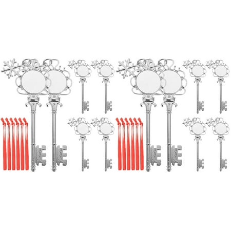 

NUOLUX 12 pcs Christmas Tree Pendants Blank Heat Transfer Snowflake Key Shape Pendant Diy Pendants