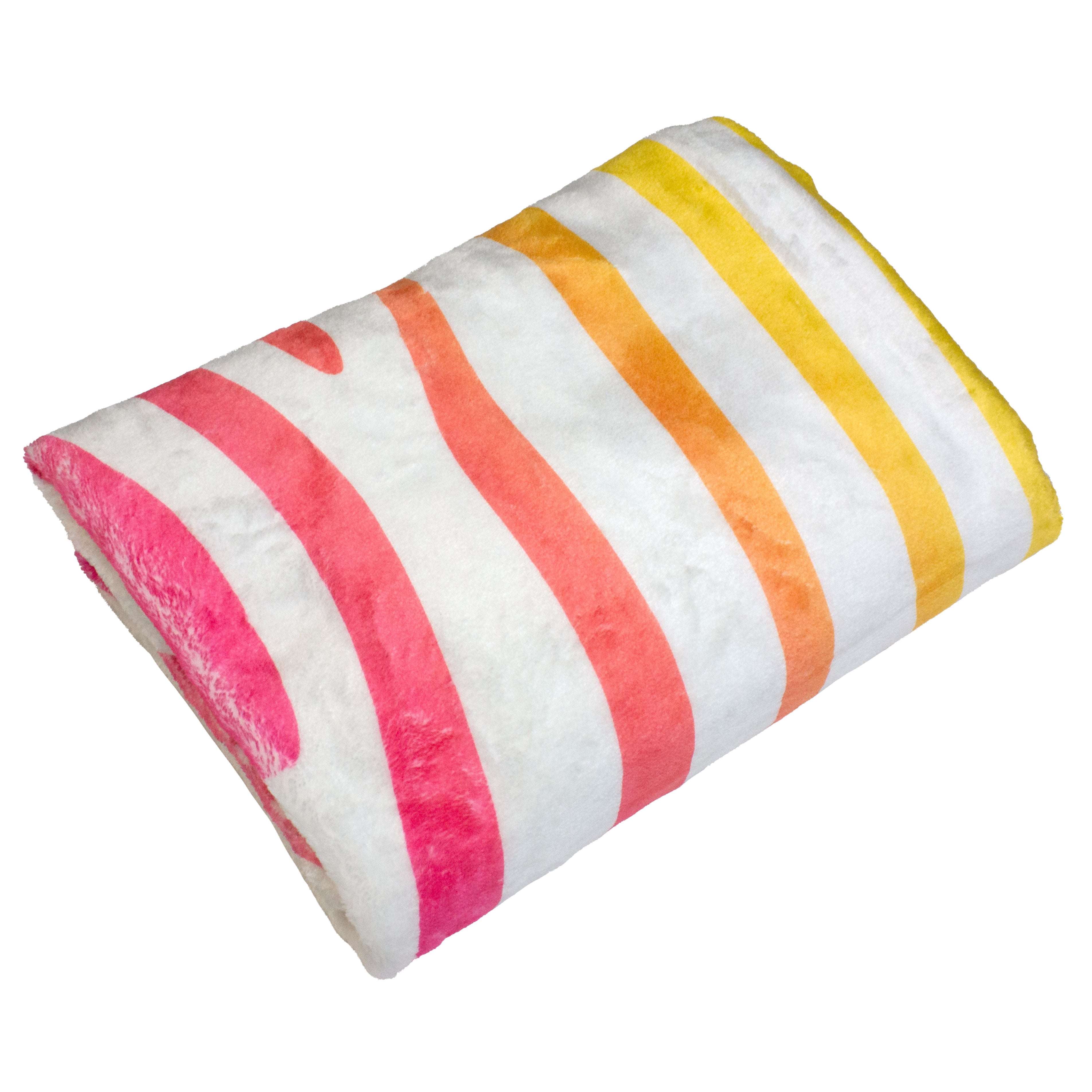 Everything Comfy Zebra Print Decorative Throw Blanket, 30" X 40", Rainbow Gradient/White