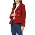 thumbnail image 4 of INSPIRE CHIC Women's Elegant Double Breasted Notched Lapel Long Sleeve Peplum Blazer, 4 of 5