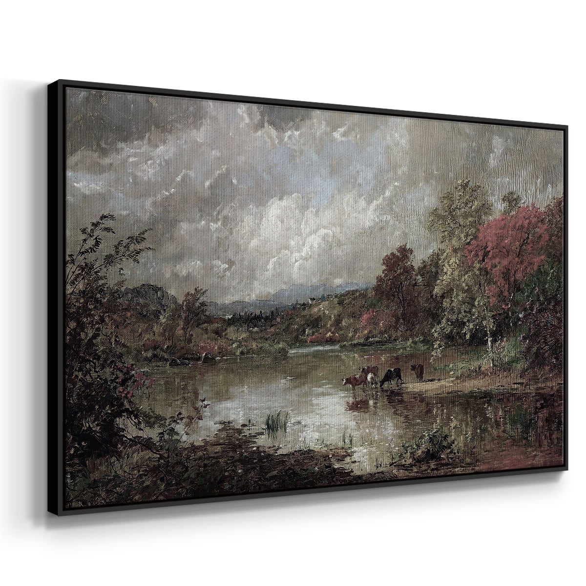 Vintage Landscape-XXIII By Wexford Home Framed in Black Wood Gallery Wrapped Canvas 17 in. x 25 in.