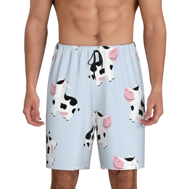 Fotbe Cute Farm Cow Pantalones Cortos de Pijama para Hombre, Ropa de Dormir, Pantalones de Pijama Cortos para Hombre-X-Large