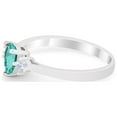 thumbnail image 3 of Teardrop Wedding Ring Simulated Paraiba Tourmaline CZ 925 Sterling Silver size 7, 3 of 6