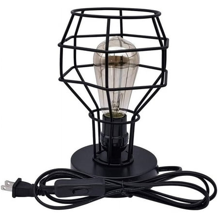 Industrial Vintage Table Lamp Vintage Cage Lampshade Bedside Table Lamp