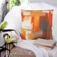 thumbnail image 3 of 18x18 Pillow Covers Set of 2, Burnt Orange Brown Throw Pillow Covers Decorative Couch Cushion Case, Farmhouse Ombre Abstract Mottled Art Microfiber Square Pillowcases for Bedroom Car Living Room, 3 of 7