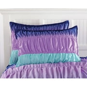 Heritage Club Ombre Ruched Kids 6 Piece Comforter Set, Queen, Purple