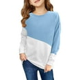 thumbnail image 2 of Zwiiyzr Kids Shirt Long Sleeved Color Block T-Shirt Round Neck Pullover Top for Boys and Girls Size 1-12 T-Shirts Blue, 2 of 4