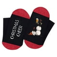 thumbnail image 4 of Women's Crew Socks Women's Christmas Knit Half Socks Christmas Cheer Snowman Print Color Block Letter Thermal Cozy Warm Soft Thick Socks Winter Socks for Women A A1 Pairs, 4 of 5