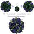 thumbnail image 3 of 2pcs Dark Blue Fake Flowers Plastic Floral Ball 15 Heads Artificial Flower Arrangement for Wedding Centerpiece Table Decor, 3 of 9