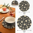 thumbnail image 3 of GZHJMY Daisy Flower Placemats Set of 2, Woven Washers, Cotton, Round Large Pot Holder, Heat Resistant, for Pot Countertops, 3 of 5
