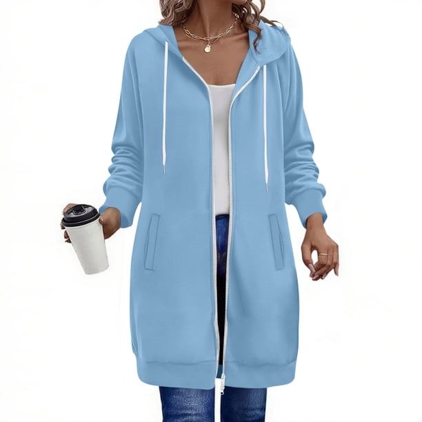 TaTaai Women's Everyday Hoodie, Long Sleeve Double Zipper, Soft Loose Fit with Pockets, Perfect for Casual Wear, Outdoor Use and Daily Activities Gift