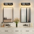 thumbnail image 5 of Newest 19” Modern 3-Light Bathroom Vanity Light, Matte Black Finish with Clear Glass Shades for Mirror, 5 of 11