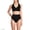 Black, variant on Lands' End Women's Plus Size V-Neck Bikini and High Waisted Bottom Swimsuit Set