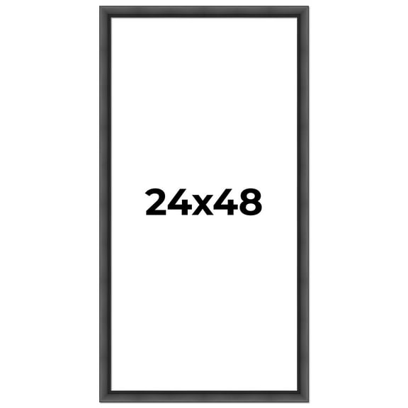 24x48 Frame Black Stepped Bevel - Picture Frame Includes UV Acrylic Shatter Guard Front, Acid Free