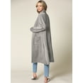 thumbnail image 4 of Made by Johnny Women's Casual Cozy Braided Open Front Long Pocket Cardigan Sweater S GREY, 4 of 6