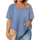 thumbnail image 5 of Tops de Manga Corta de Tamaño Más de las Mujeres, Blusas de Cuello en V Impresas de Verano de Moda para Uso Casual, Diario Y de Fiesta, 5 of 7