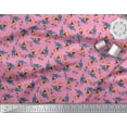 thumbnail image 2 of Soimoi Polyester Crepe Fabric Text,Rugby Ball & Bird Cartoon Print Sewing Fabric Yard 42 Inch Wide, 2 of 3