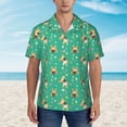 thumbnail image 4 of Lsque Bulldog Puppy Flower pattern Hawaiian Shirt for Men, Unisex Summer Beach Casual Short Sleeve Button Down Shirts-3X-Large, 4 of 9