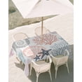 thumbnail image 3 of 60x84 Inch Outdoor Tablecloth with Umbrella Hole Zipper Rectangle Coastal Starfish Rectangular Tablecloths Outside Waterproof Ocean Multicolor Coral Shell Conch Patio Table Cover for Picnic Party, 3 of 8