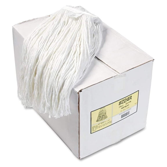 BWK224RCT 24 oz. Premium Cut-End Rayon Wet Mop Heads - White (12/Carton)