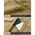 thumbnail image 4 of Mens Stretch Quick Dry Long Sleeve Button Down Tactical Shirts, Multi Pockets Breathable Lightweight Outdoor Work Shirts for Fishing Hunting Camping Travel Spring Fall Khaki, 4 of 8