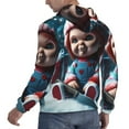thumbnail image 4 of Lsque Chucky Pattern Casual Men's Hoodie,Hooded Sweatshirt with Kangaroo Pocket,Pullover Hoodie-3X-Large, 4 of 8