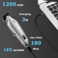 thumbnail image 4 of KEMEI 2293 Professional Hair/Beard Trimmer for Men Zero Gapped Hair Clippers for Barber with T Blade, Cordless Rechargeable, Silvery, 4 of 7