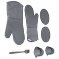 thumbnail image 3 of Guantes de silicona para horno, 7 piezas/juego, guantes aislantes del calor para cocinar con agarre para los dedos, valor excepcional, 3 of 12