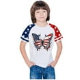thumbnail image 6 of AUNVITO Kids Patriotic Print Raglan Sleeve Casual Short Sleeve T-Shirt Round Neck Comfortable Fit Graphic Tee Independence Day Theme, 6 of 7