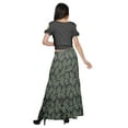 thumbnail image 4 of Moomaya Printed Two Piece Flared Skirt And Crop Top Rayon Ethnic Set For Girls, 4 of 6