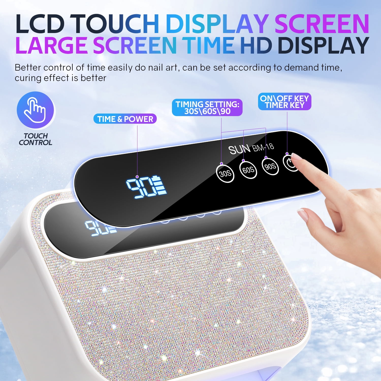 Rechargeable UV LED Nail Lamp 168W with 42 LEDs – PRYZUNA Cordless Gel Nail Dryer with Smart Sensor & Timers for Manicure & Pedicure