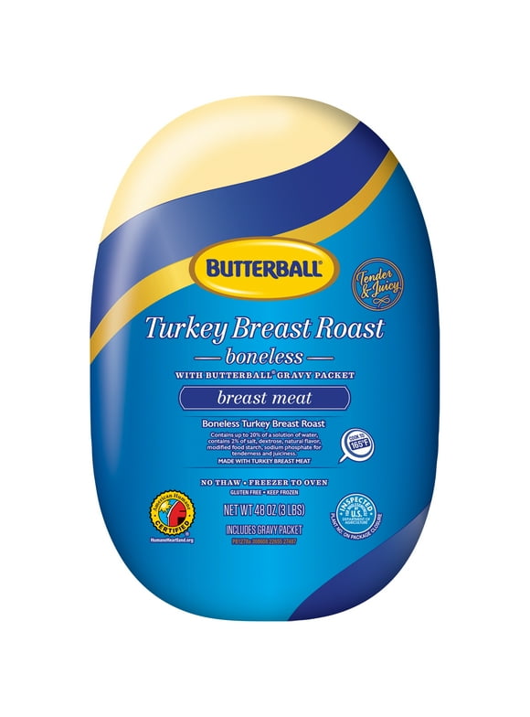 Butterball Boneless Turkey Breast Roast With Gravy Packet, Frozen, 3 lbs.