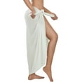 thumbnail image 3 of HAPPY BAY Women's Bikini Wraps Beach Wrap Swimwear Sarong Cover up Skirt Bathing suit Swimsuit Pareo Coverups for Women One Size Solid, White, 3 of 4