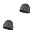 thumbnail image 3 of Sonducket Adultos Beanie Chic Keeping-warm Hat Outdoor Women Men Knit Hats Knitted Craft Caps Headgear para el invierno usando gris Gris 2piezas, 3 of 6