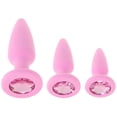 thumbnail image 1 of First Time Crystal Booty Anal Plug Set in Pink, 1 of 5